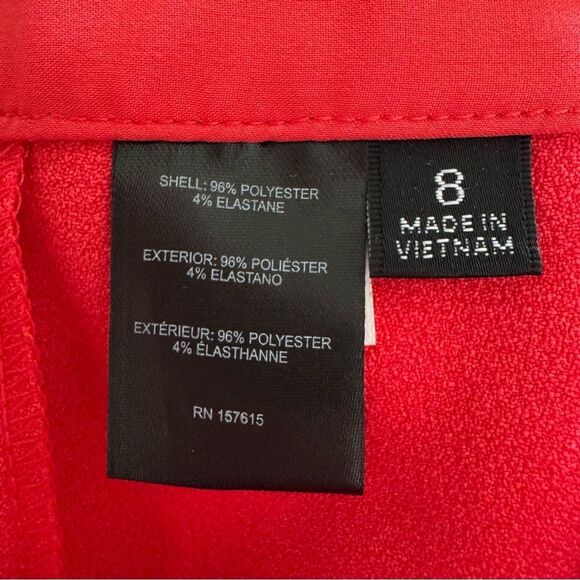 Tahari ASL Women's Wide-Leg Crepe Pants in Red Size 8 - Picture 10 of 11